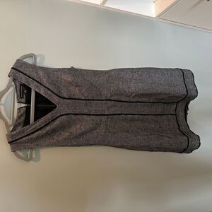 Banana Republic Womens Sheath Dress Size 6 Grey Black Sleeveless V Neck